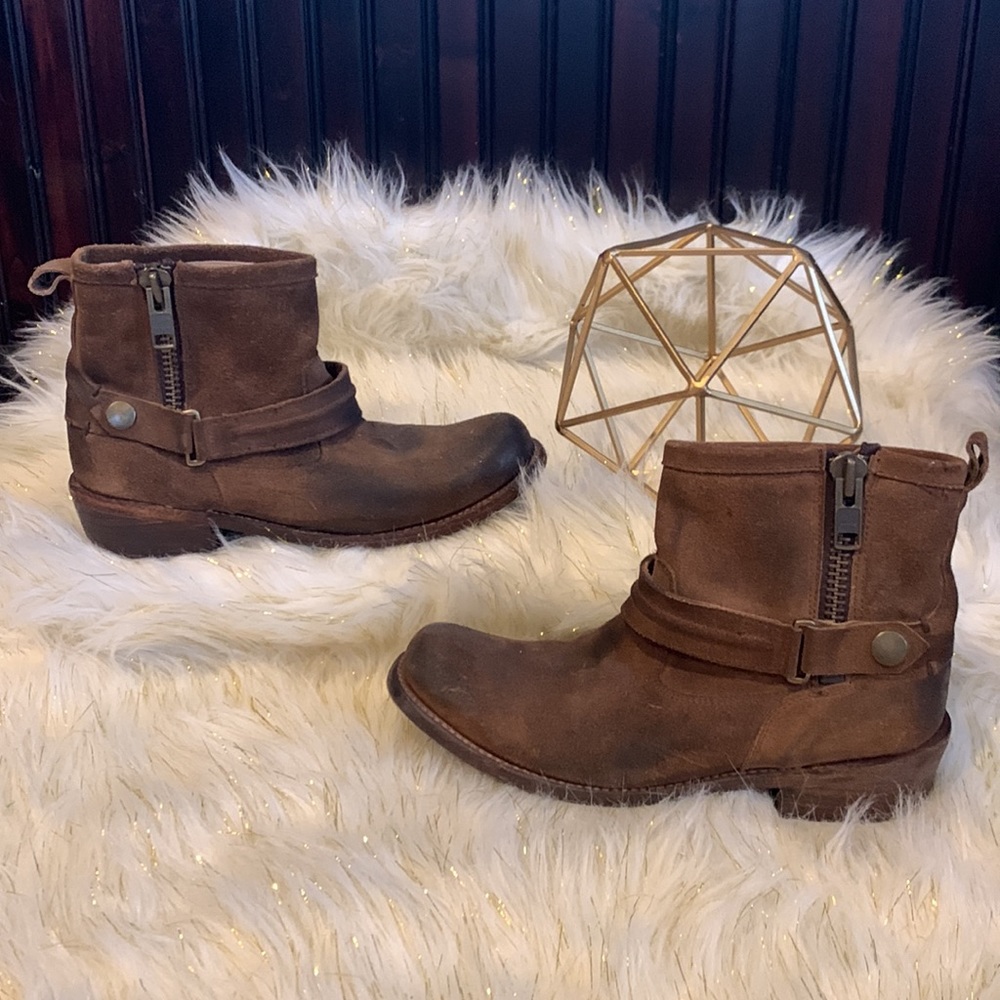 Bed Stu Suede Finish Brown Leather Boots Womens Size 7